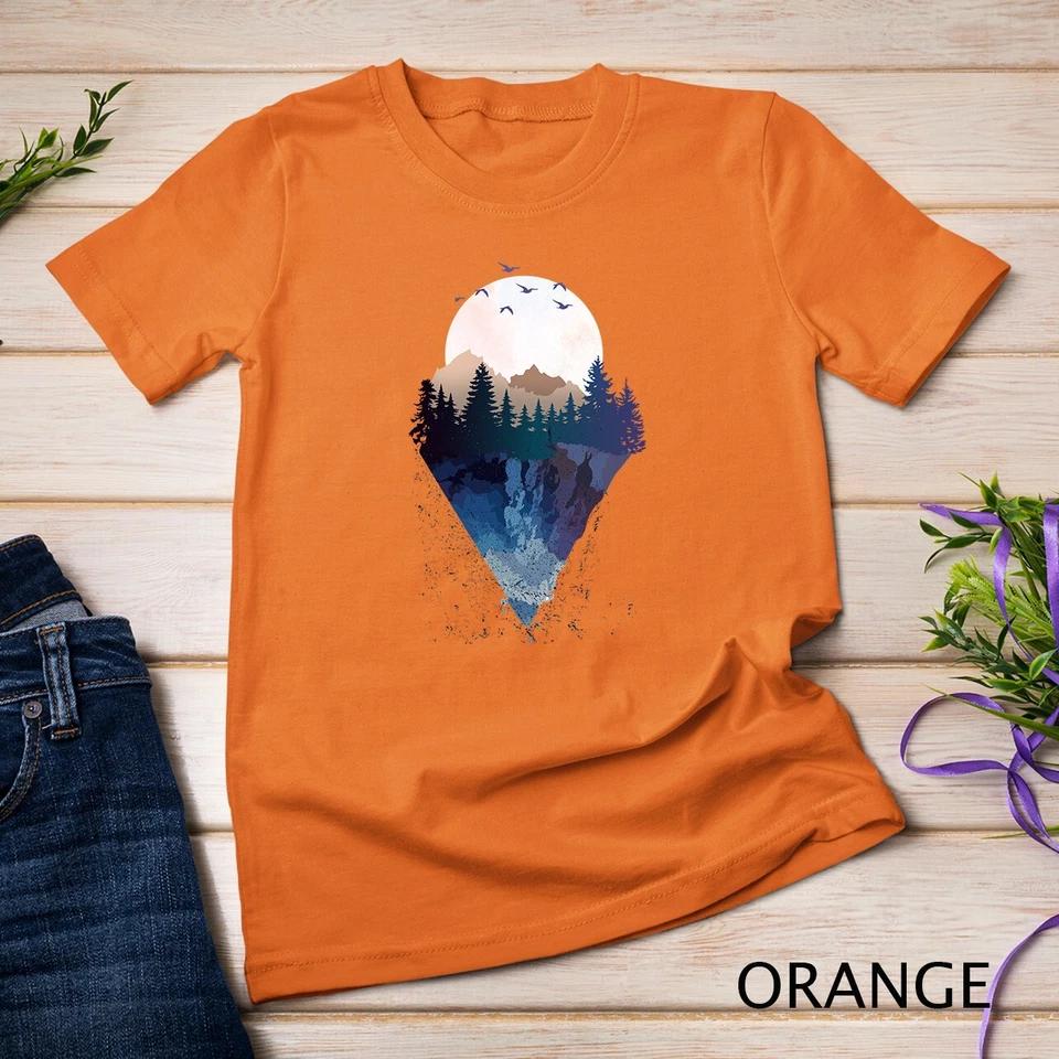 Funny Geometric Mountain Abstract Geometry Outdoor Gifts T-Shirt Unisex T-shirt 7 XL