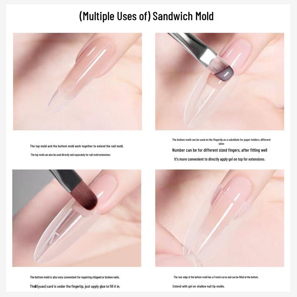 Quick Extend Oval Nail Form Crystal Phototherapy Gel Builder Mold for Salon Use