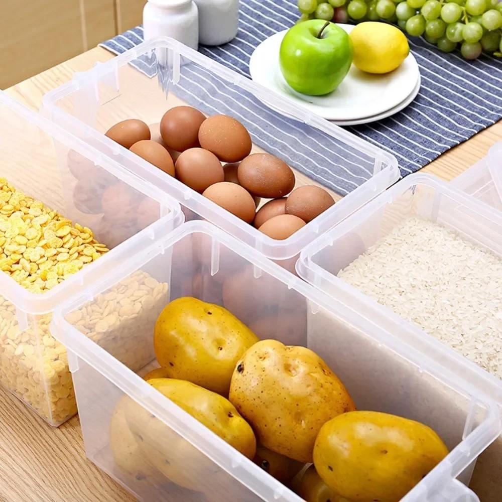 Kitchen Clear Storage Boxes Food Containers Refrigerator Storage Boxes Sealed Cereals Legumes Storage Home Assortment Organizer
