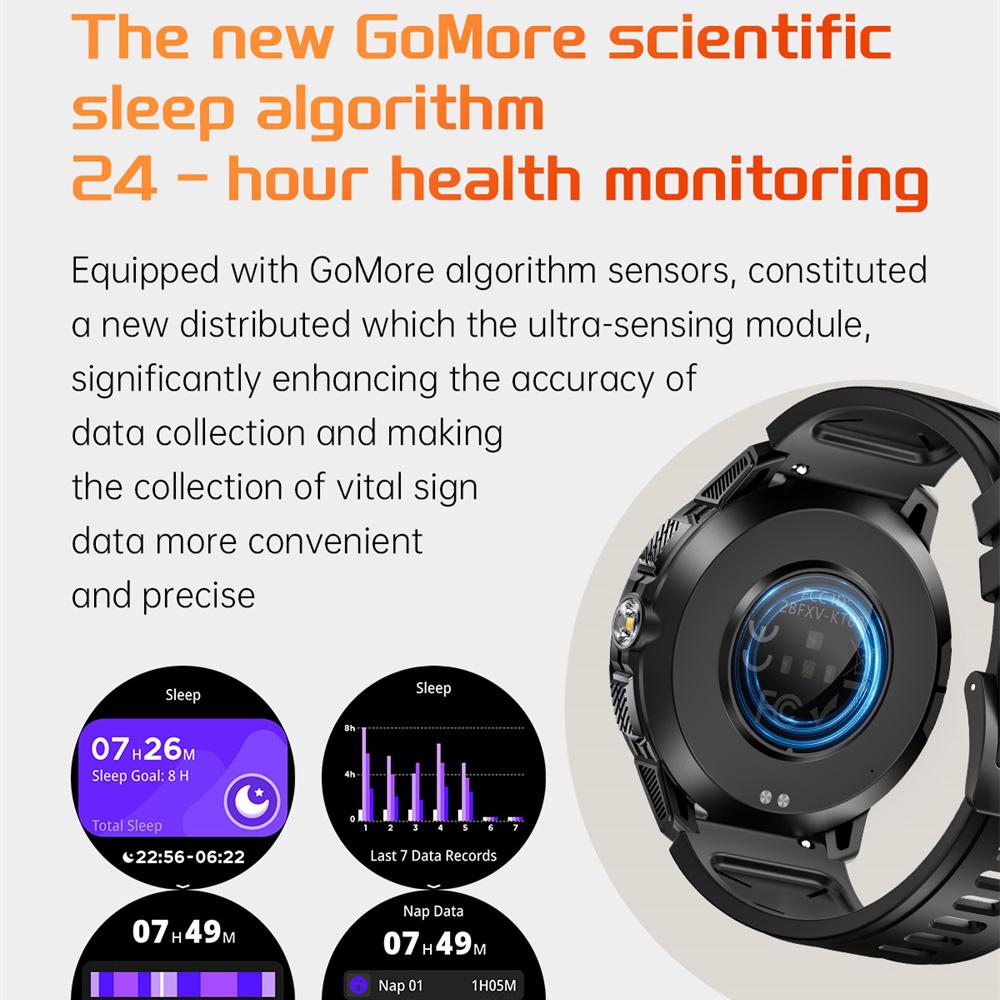 Sports Fitness Smartwatch Health Women Smart Watches Men Flashlight Compass 1100mah Ultra Long Battery BT Call 3ATM Waterproof