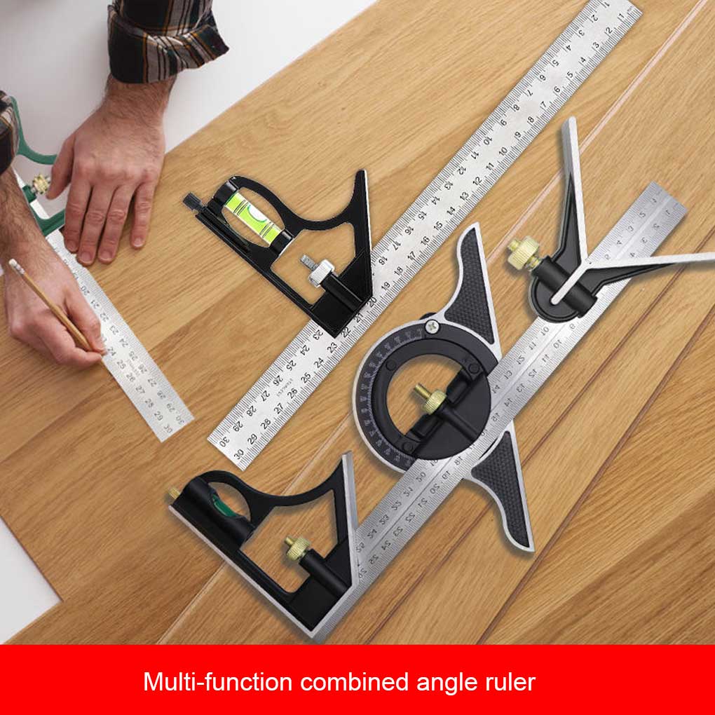 Combination Angle Ruler Accurate Woodworking Accessory Hand Tools Adjustable Measuring Protractor Measure Tool