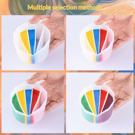 Wielokanałowy kubek dzielony do malowania metodą wylewania Wielokrotnego użytku kubek do mieszania żywicy Silikonowy kubek dzielony do fluid artu do farb akrylowych Żywicy epoksydowej Akcesoria do rysowania