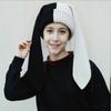 Sweet and Cute Rabbit Color Matching Long Ear Knitted Hat for Women Autumn and Winter Students Warm Ear Protection Wool Hat