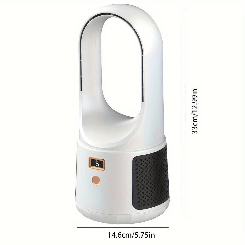 Bladeless Desk Fan, Portable Quiet Cooling Fan, Low Noise Energy-Efficient Personal Circulator Fan with Digital Display for Home & Office Use