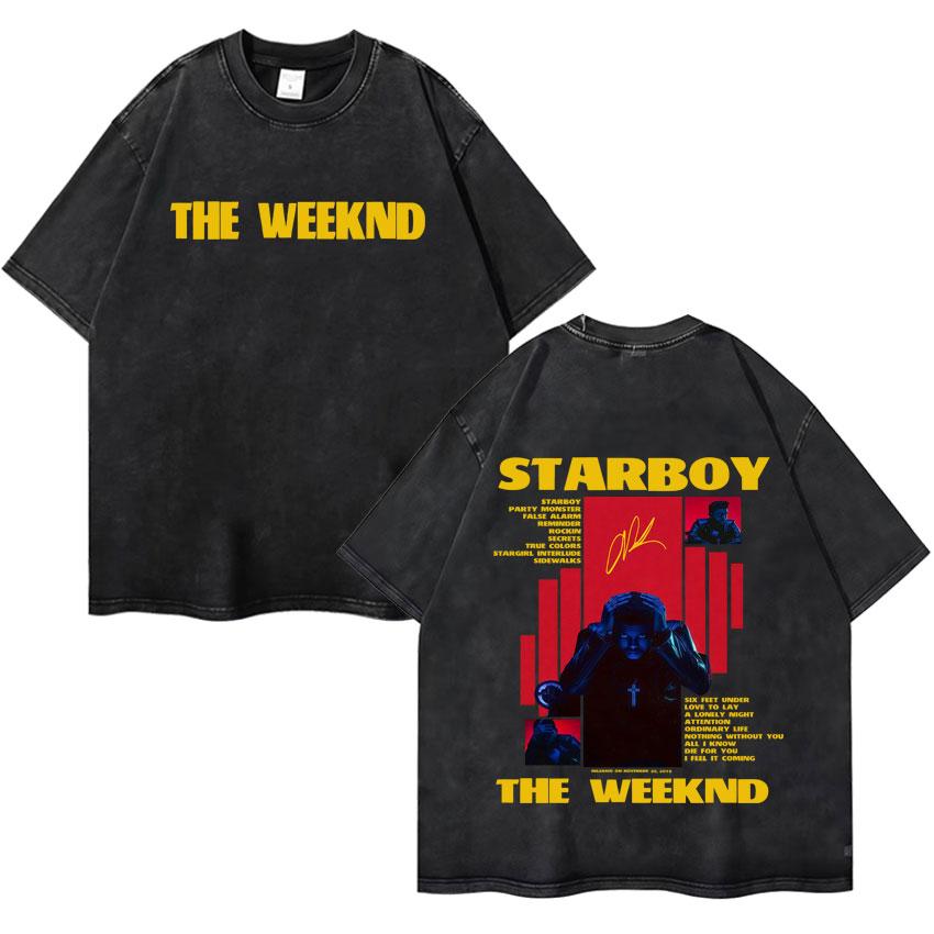 Camiseta Clásica Oversize Lavada Vintage XO de The Weeknd para Hombre y Mujer Camisetas de Manga Corta de Alta Calidad Camisetas Acogedoras para Adolescentes