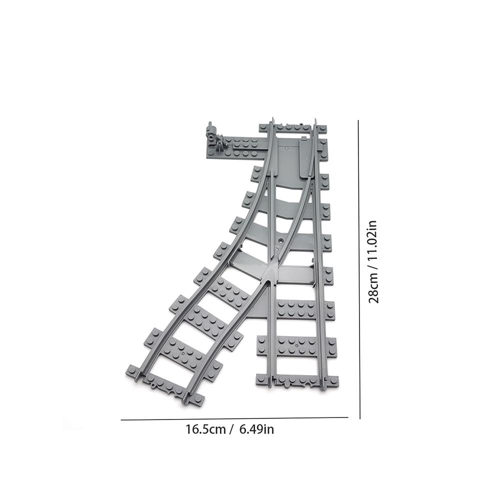 City train track expansion set, straight track, curved track, branch track, DIY assembly building block toy accessories