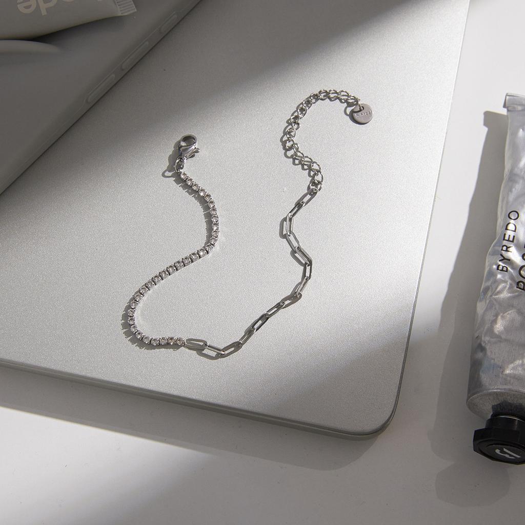 Jiedin European and American stainless steel rhinestone bracelet high-value jewelry does not fade titanium steel jewelry