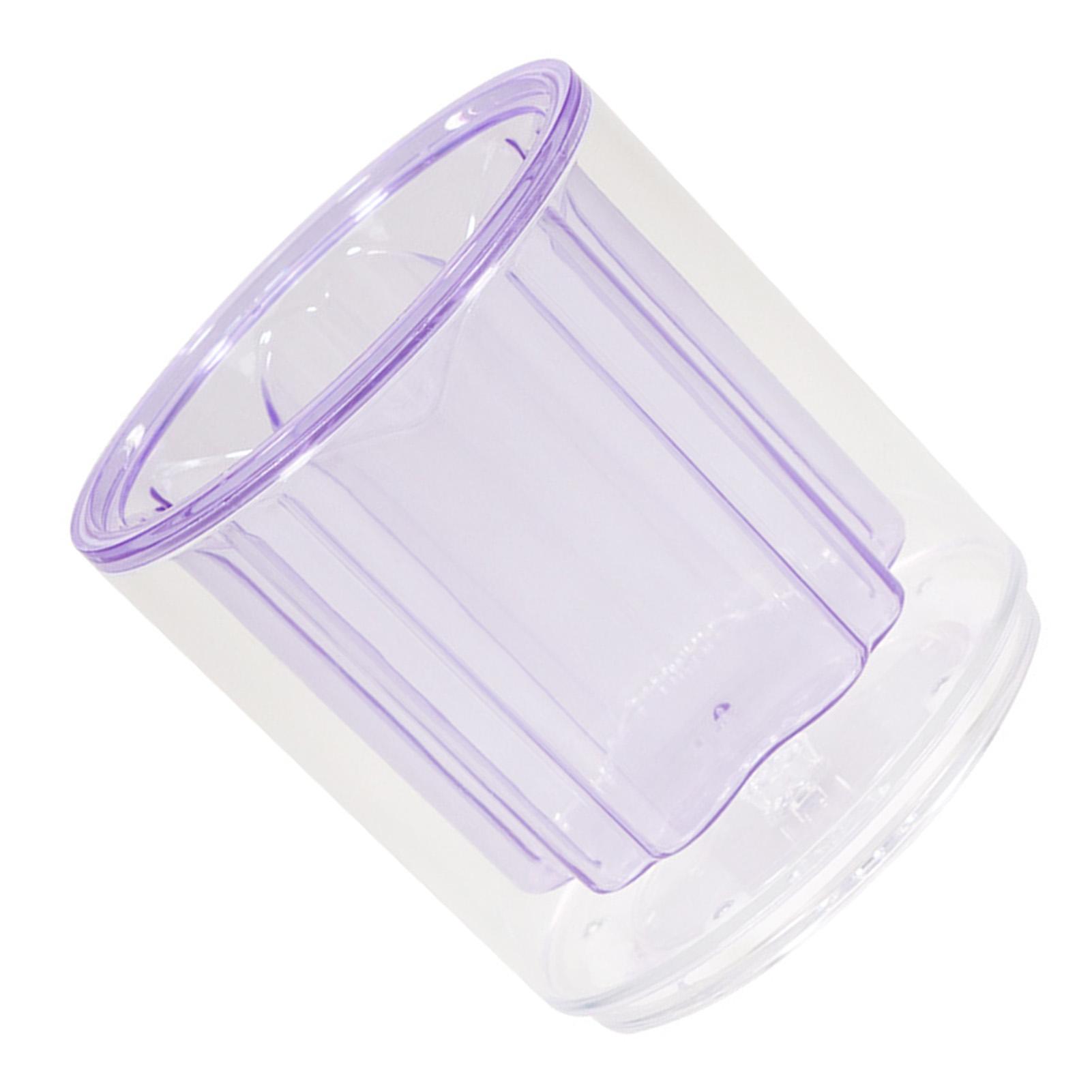 

Pencil Pen Holder Cup Plastic Rotatable Transparent Round Desktop Stationery Makeup Brush Storage for School Home