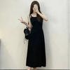 Mm Hepburn Style Suspender Knitted Dress Women's Summer New Sleeveless Design Waist Vest Long Dress
