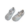 Girls Princess Shoes Sparkling Hollowed-Out Sandals for Kids 2025 Summer New Flat Shoes Mesh Hook&loop Toddlers Breathable Ins