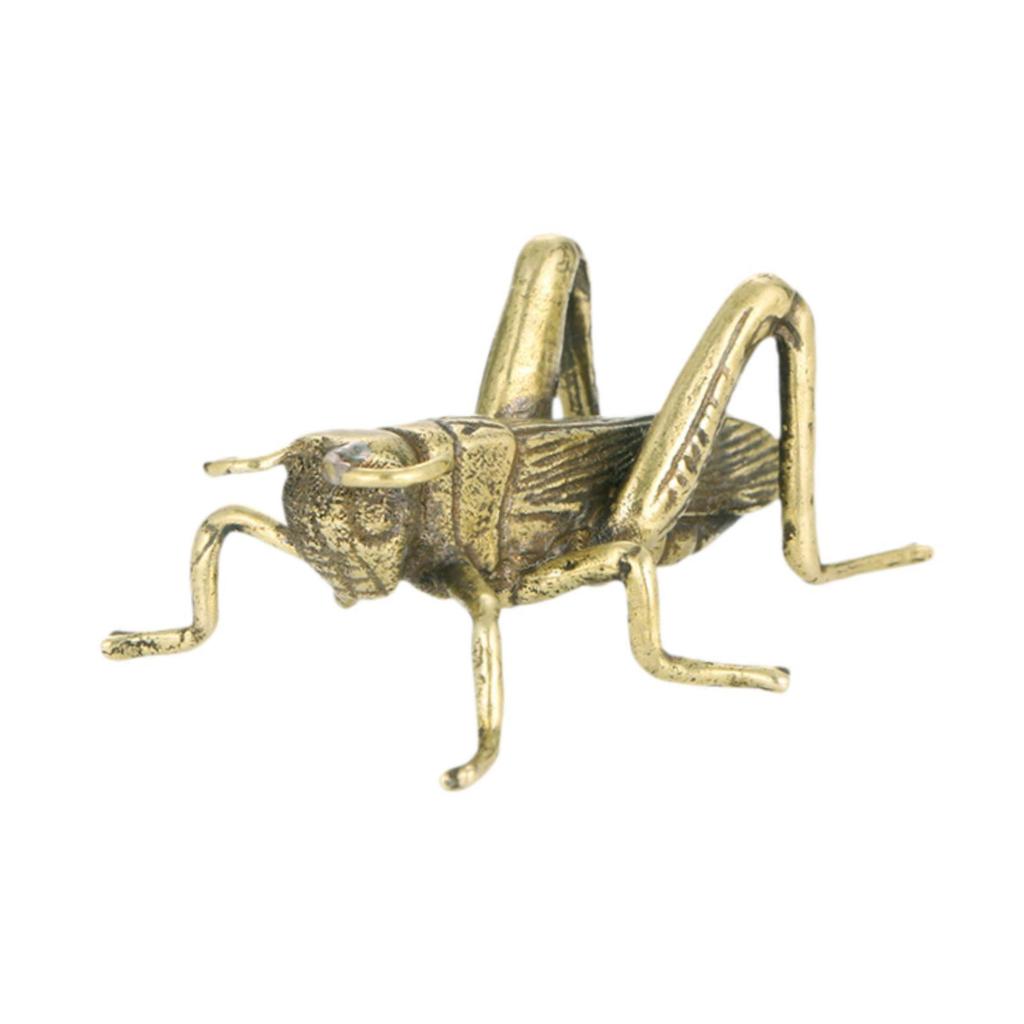 Brass Cricket Statue Desktop Ornament, Good Fortune Lucky Figurine Wealth Decor for Office Room Table Home