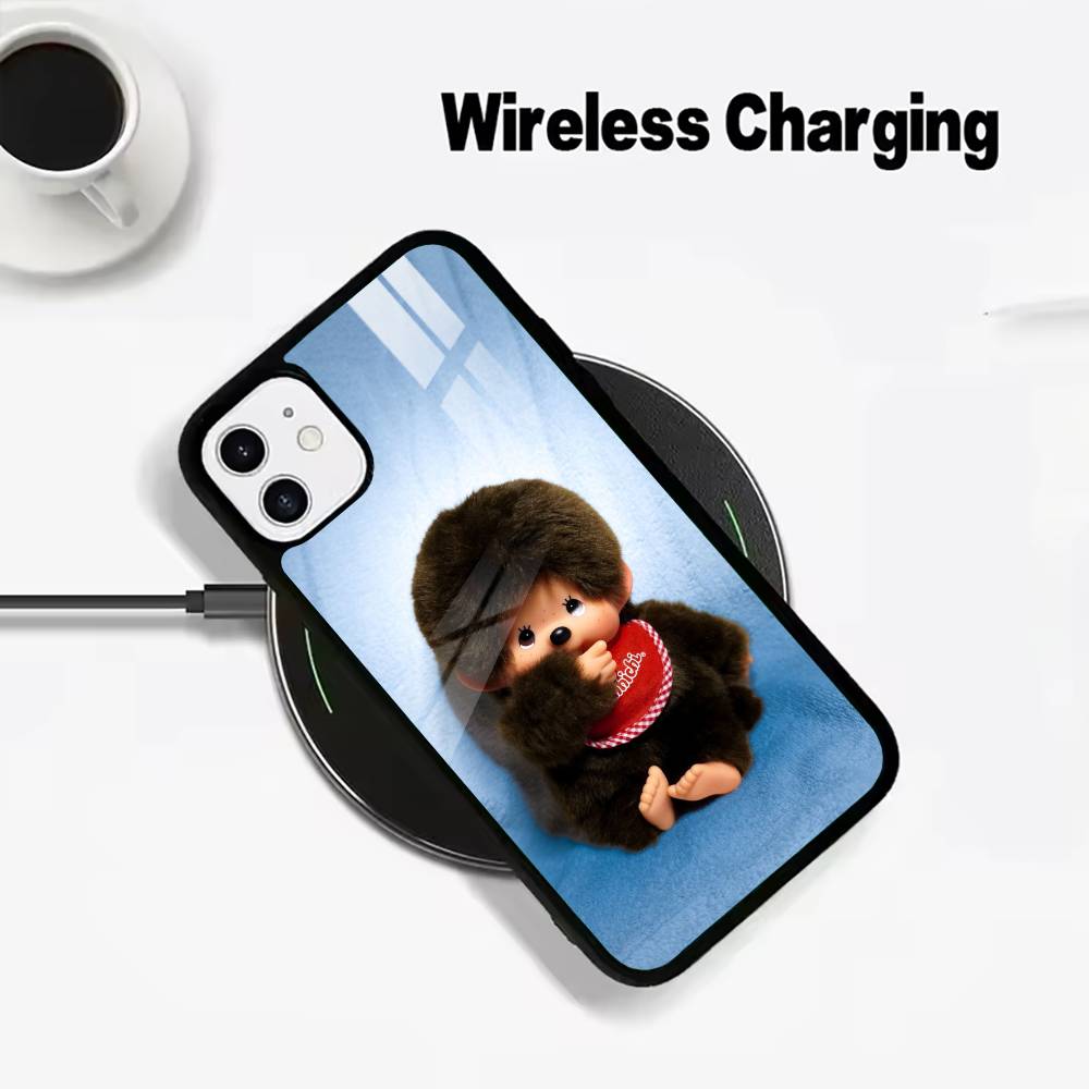 Cute M-monch-hichis Wireless charging phone case compatible with iPhone 17/16/15/14/13/12/11 iPhone13Pro