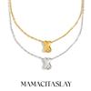 MamacitaSlay 316L Stainless Steel Letter Pendant Necklace Waterproof 18K Gold Plated Neck Jewelry Women's Minimalist Necklace