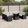 VidaXL Garden Lounge Set 10 Pcs with Cushions Black Wicker 3269366