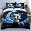 Enchanting Night Fox Set Design Exquisite Three-Piece Bedding Set Gift For Kids And Adults