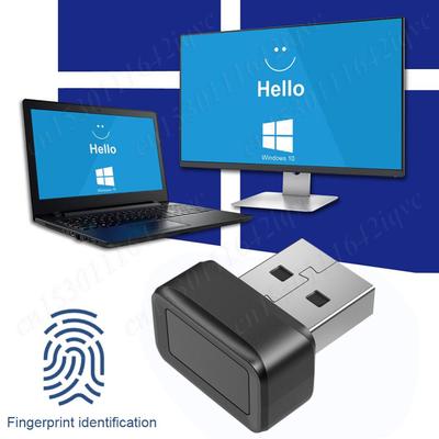 USB Fingerprint Key Reader FIDO U2F Biometric Fingerprint Scanner Windows Hello 360° Touch Speedy Matching Security Key for PC