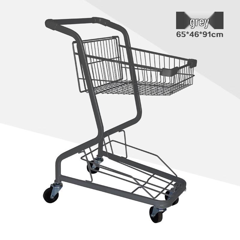 

Heavy-Duty Double-Layer Metal Shopping Cart