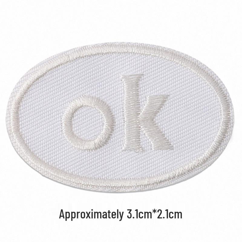 Self-Adhesive Embroidery Cloth Patches for Jackets & DIY Decor - OK Letter Accessory Stickers