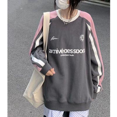 Vintage Streetwear bluza damska amerykańska Retro Grunge Kpop estetyczny sweter koreański styl Y2k bluzy hiphopowe jesień