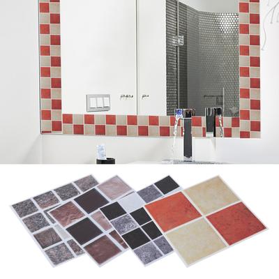 18pcs Mosaic Tile Transfer Stickers Bathroom Kitchen DIY Home Waterproof Tile Sticker (10cm*10cm)