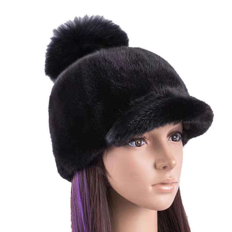 Women's Winter Faux Mink Fur Hat - Thick, Warm, Trendy Knight Hat Baseball Cap