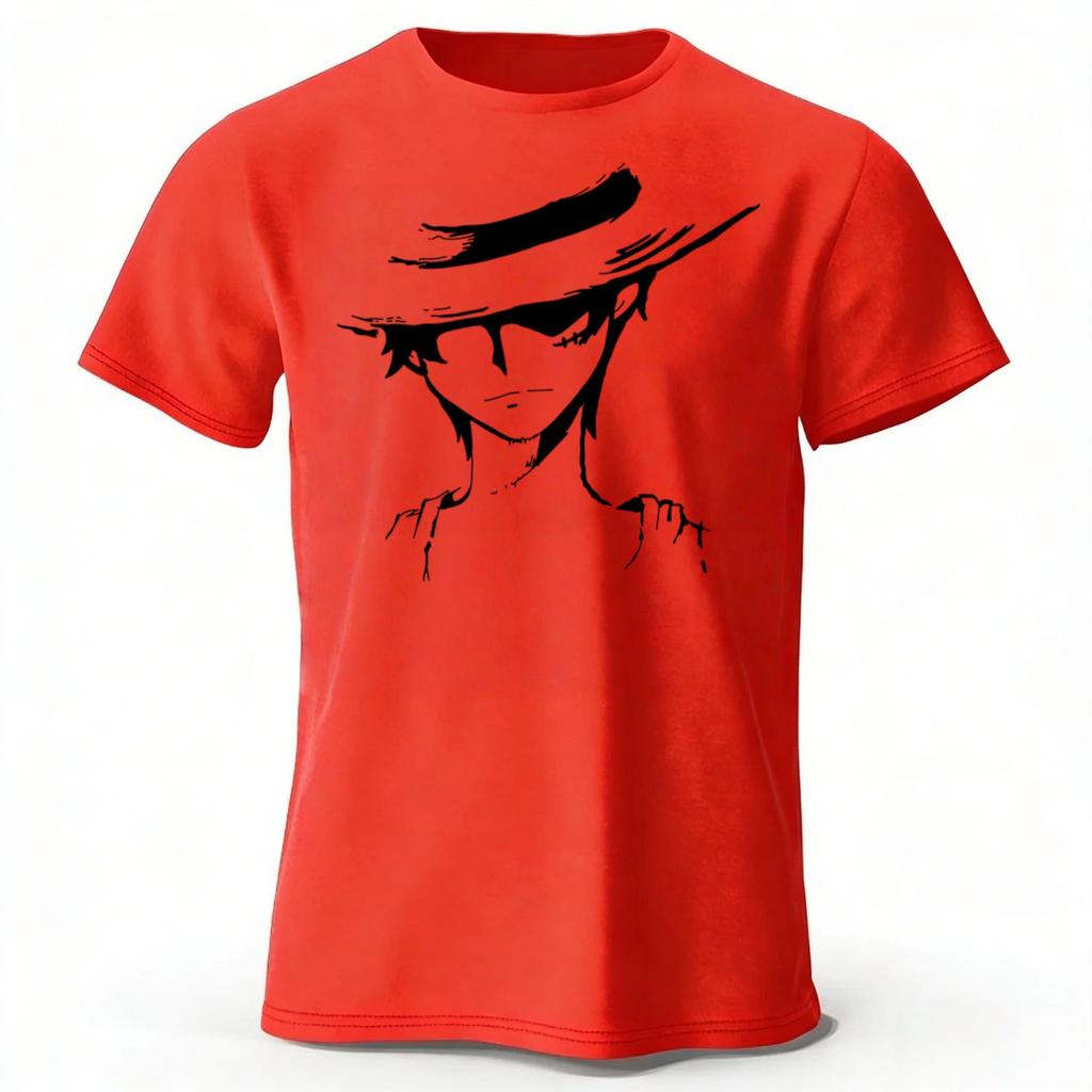 2026 Neues One Piece Luffy Reine Baumwolle Kurzarm Herren und Damen Modische Streetwear Übergröße Locker Sport T-Shirt