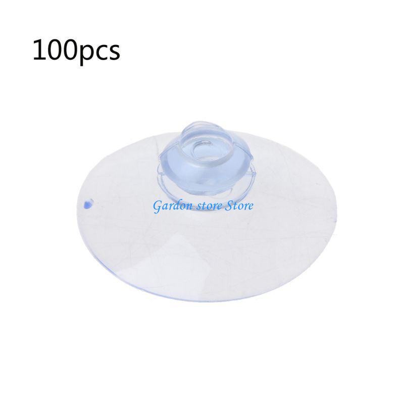 B0KB 100 Pcs Clear Suction Cups Without Hooks PVC Plastic Sucker Utility Sucker Pads