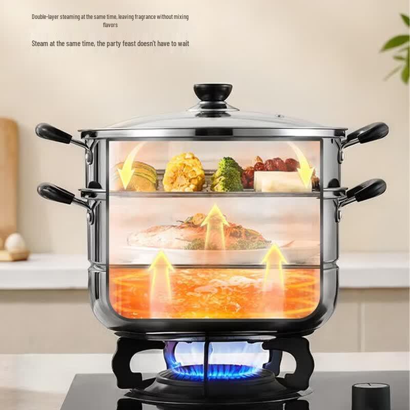 

Supor 28cm 304 Stainless Steel Double-Layer Steamer Pot