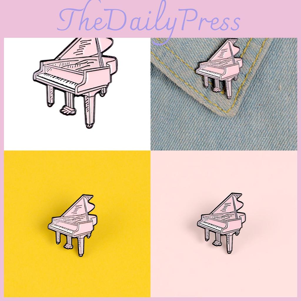 Piano Unique Pink Brooch Attractive Alloy Pin For Creative Individuality Style And