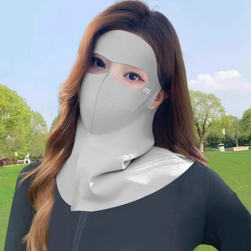 

Бесшовная 3D маска-балаклава из ледяного шелка с полной защитой лица, шеи и глаз для женщин