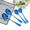 7Pcs Dinnerware Cutlery Set Stainless Steel Portable Kitchen Cake Shovel Service Fork Spoon Colander Spoon Salad Fork Tableware