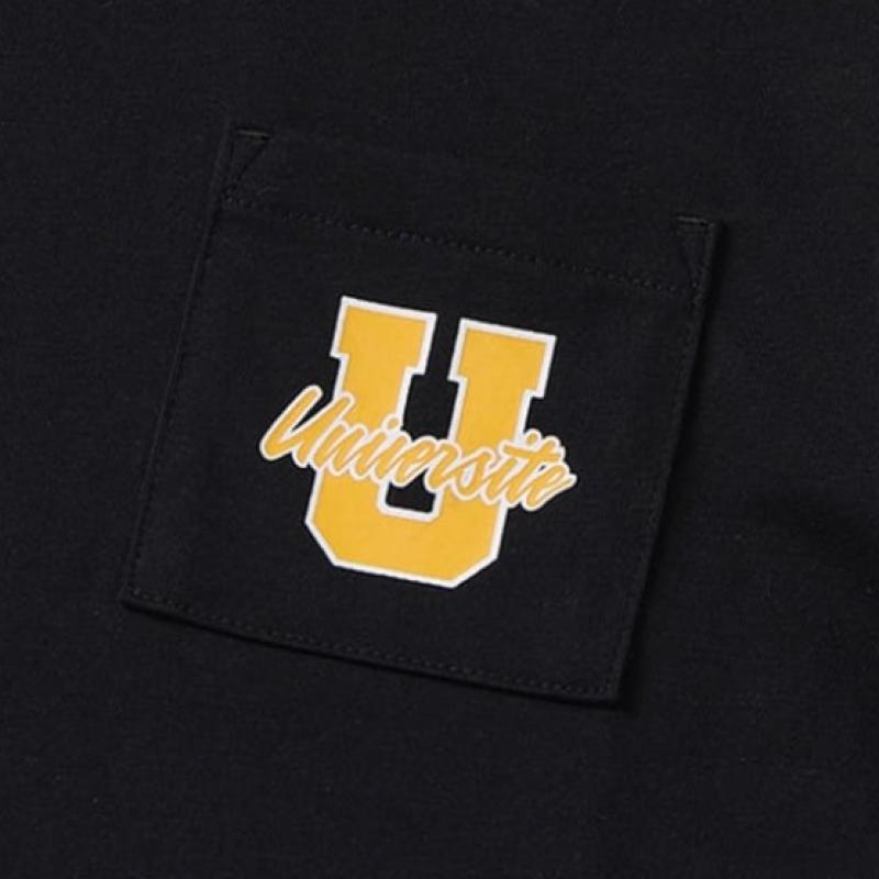 Youniv PockeT Back Logo T shirT Black Uv262iss04 Blk