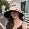 Sun hat female empty top summer vinyl casual sunscreen hat UV protection big head circumference sun bucket hat show face small summer