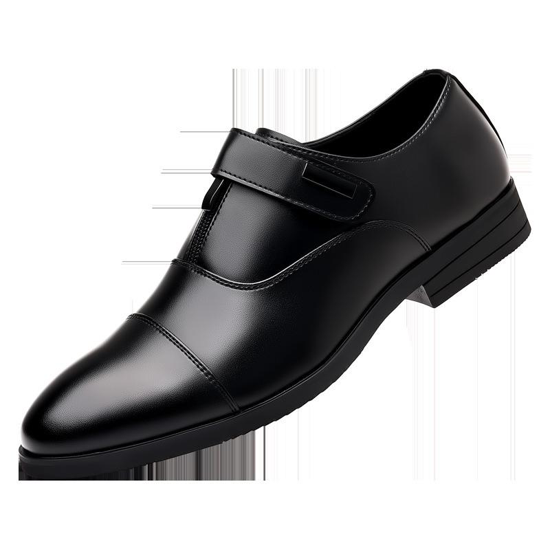 New Men's Leather Shoes British Trend Korean Version Leather Edge Buckle Foot Breathable Fashion Business Casual Shoes Cowhide Shoes