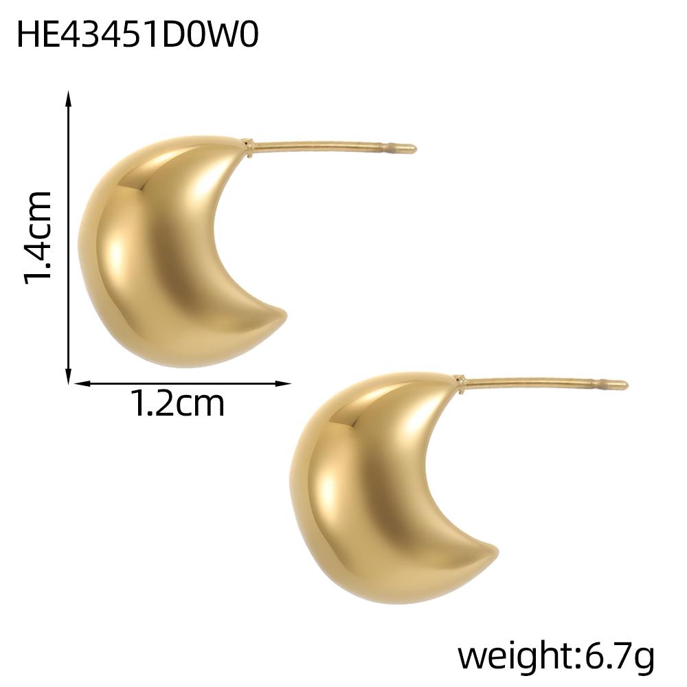CARLIDANA Hypoallergenic Waterproof Minimalist Jewelry Stainless Steel Gold Plated Trendy U Shape Geometric Huggie Earrings