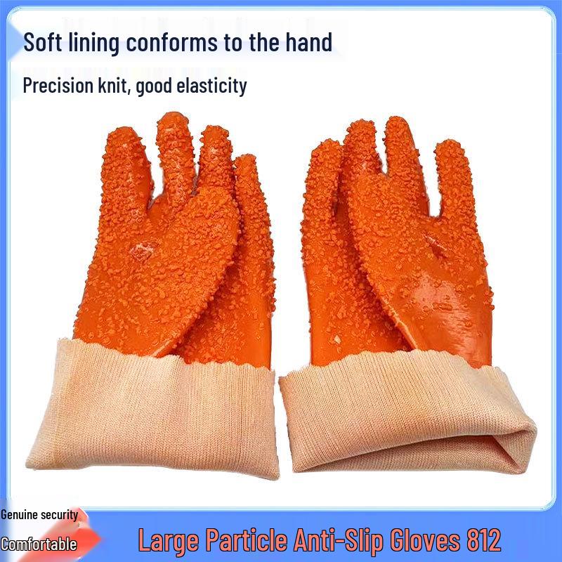 Shuyi 812 Anti-Slip Acid/Alkali Resistant Gloves for Drilling, Concrete, and Fishing.