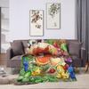 Pikmin Game Blanket  Warm Novelty Plush Bedding Throws For Outdoor Decorative Flannel Bedspread Bed Cover