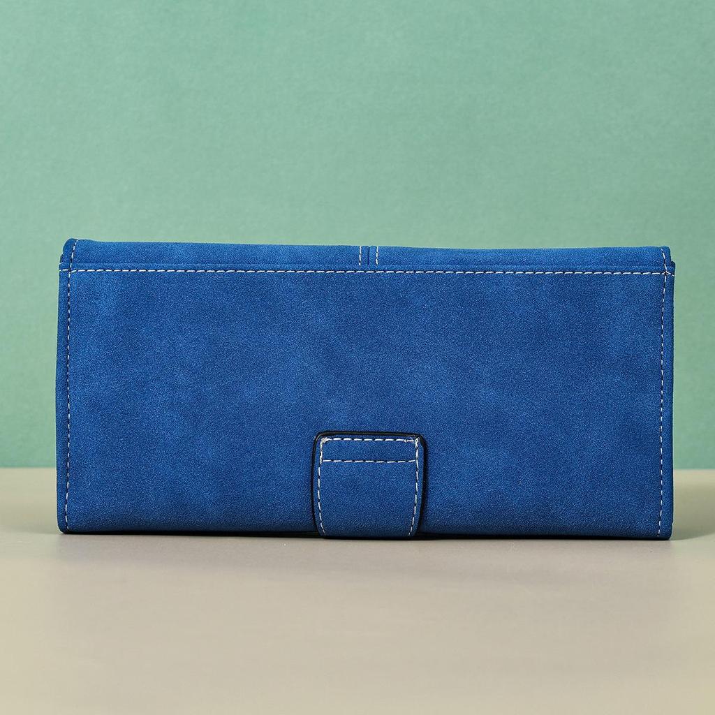 Women's Frosted PU Long Wallet Clutch - Large Capacity, Multi-purpose Card Holder