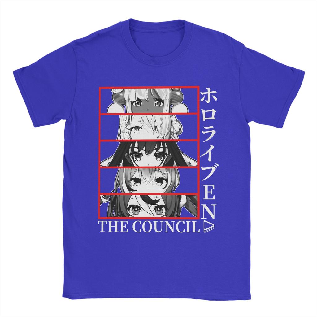 Hololive EN Council Panel Graphic Printed T Shirt Men Women  Pure Cotton  Tee Shirt Clothing