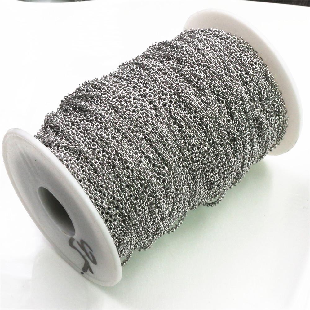 5 Meters/Lot Never Fade Stainless Steel Cross Necklace Chains Bulk For DIY Jewelry Findings Making Materials Handmade Supplies