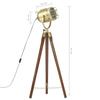 Lampadaire - vidaXL - Bois de manguier massif - 97 cm - E27 - Trépied - Chic