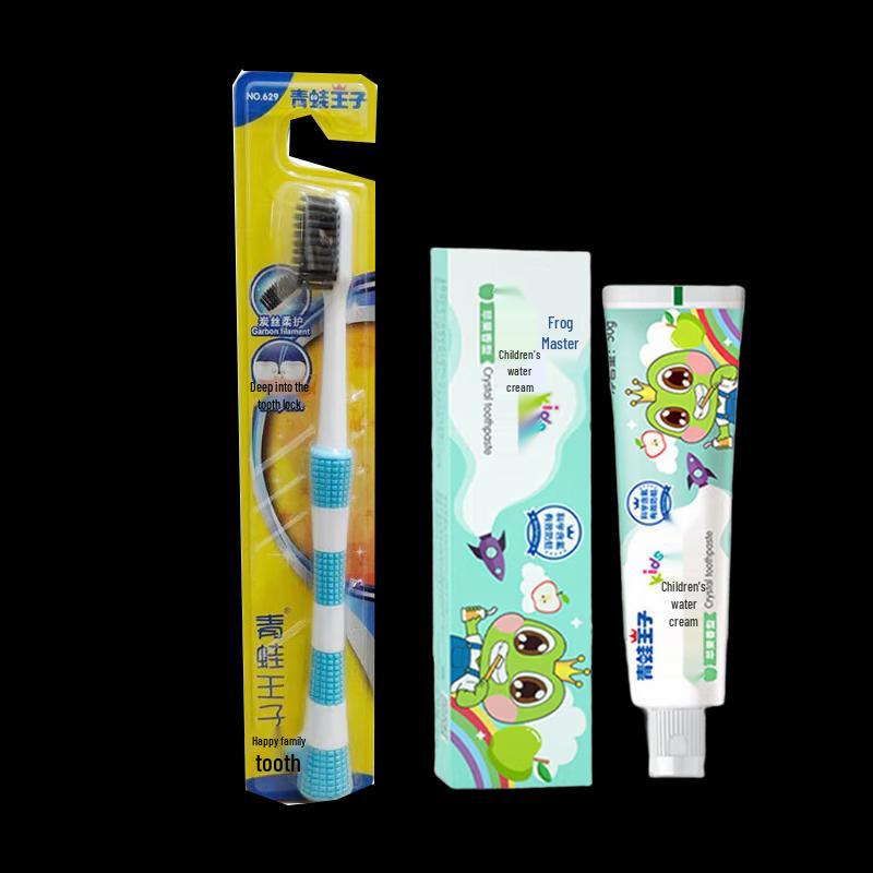 Frog Prince Micky Dual-Effect Toothbrush & Apple Toothpaste Set