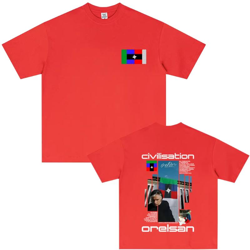 Rapper Orelsan Civilisation Album Graphic T Shirts Unisex Casual Soft Cotton Tshirt Unisex Women Hip Hop Fashion Pop Music Tshirt
