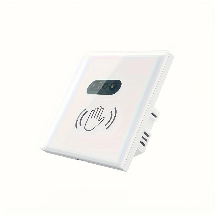 

1pc Wall Light Switch IR Sensor No Need Touch EU UK 220V 110V Glass Screen Panel Electrical Power On Off Lamp білий