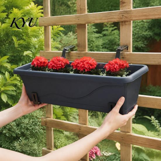 Support Métallique Robuste pour Jardinière 4 Pièces Supports de Boîte Réglables, Supports de Fleurs en Acier Inoxydable, Supports de Plantes pour Balcon sans Perçage pour