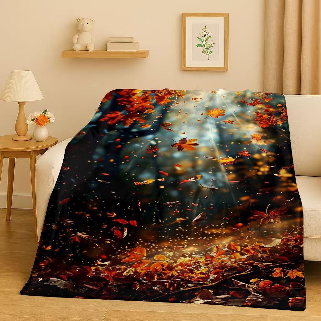 3D Beautiful Natural Scenery Sea Sky Tree Flannel Blanket,Ultra Soft Warm Plush Throw for Home Bedroom Bed Sofa Cover Kids Gift