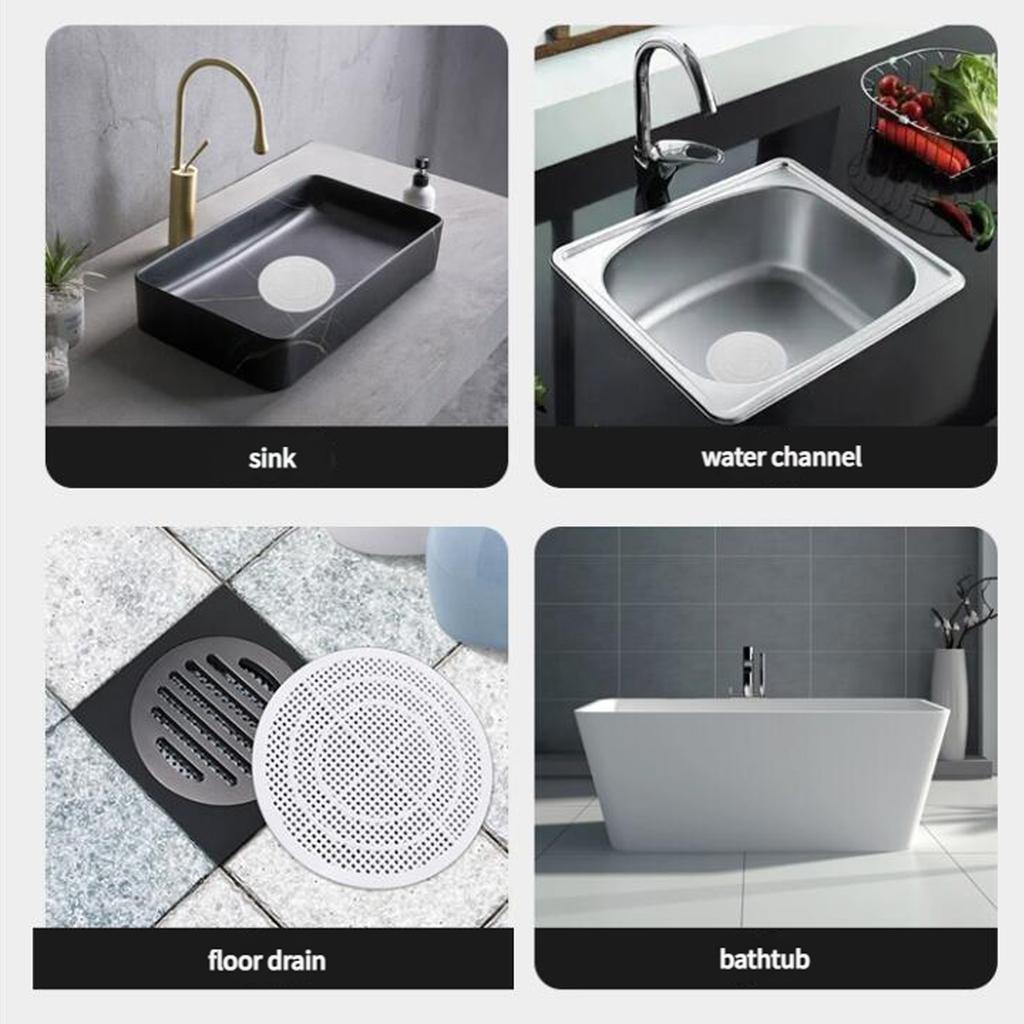 6Pcs MultiPurpose Bathroom Drain Filter Plastic Hair Strainer Universals Shower Drain Cover for Hair Clog Prevention