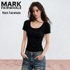 Women's U-Neck Slim-Fit Short Sleeve T-Shirt