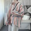 Men Long Sleeved Shirt 2025 Male Fashion Korean Loose Dress Shirt Korean Men Casual Blue Shirt Mens Striped Shirts