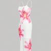 Été sexy coupe slim imprimé floral bretelles sac fesses style plage robe moulante et douce